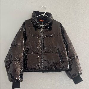 Orolay Stylish Black Sequin Puffer Jacket - New with Tags - Very Warm!!